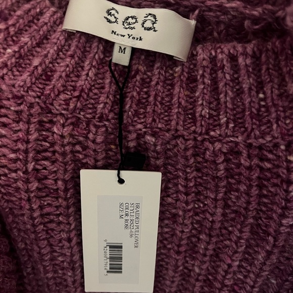 Sea New York Giada Braided Sweater in Purple Wool - Picture 5 of 5